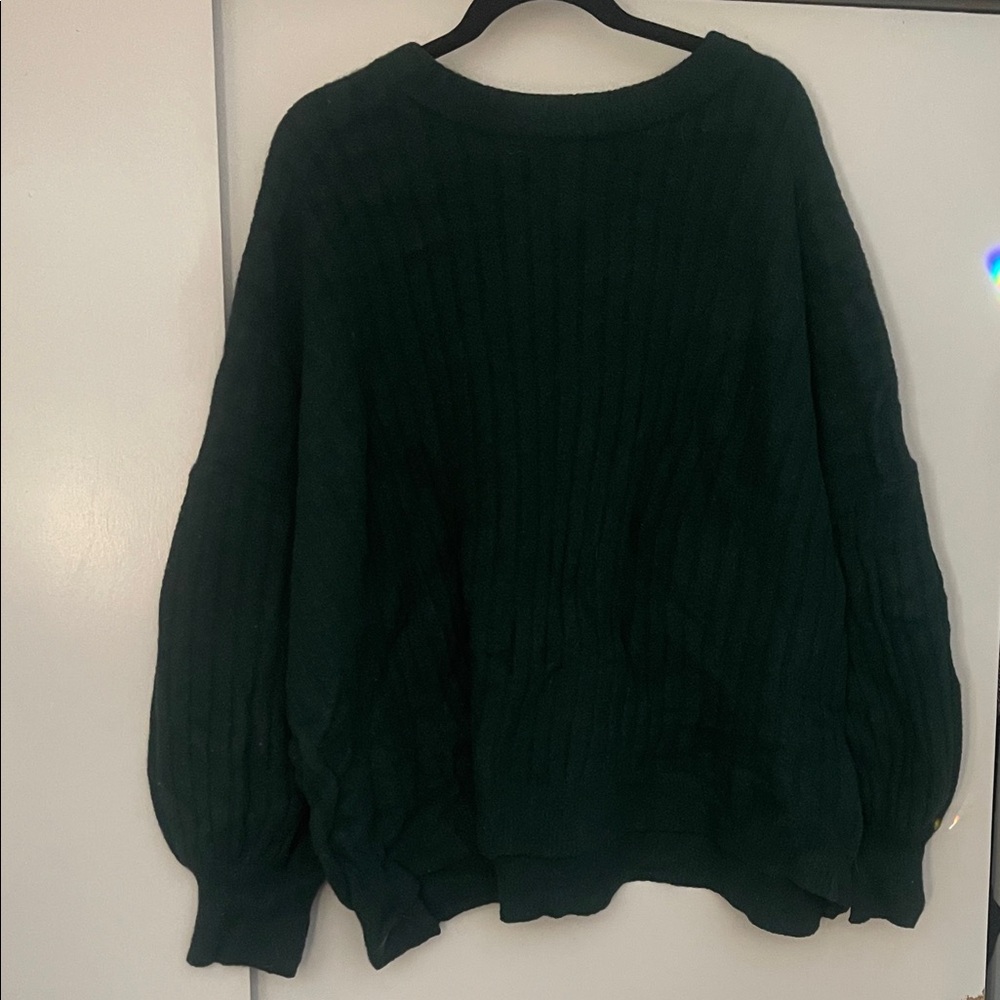 Women's aerie XXL Green Sweater with Balloon Sleeves